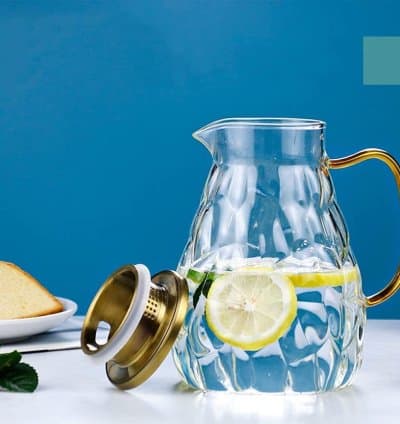 Broc en verre avec Couvercle inox