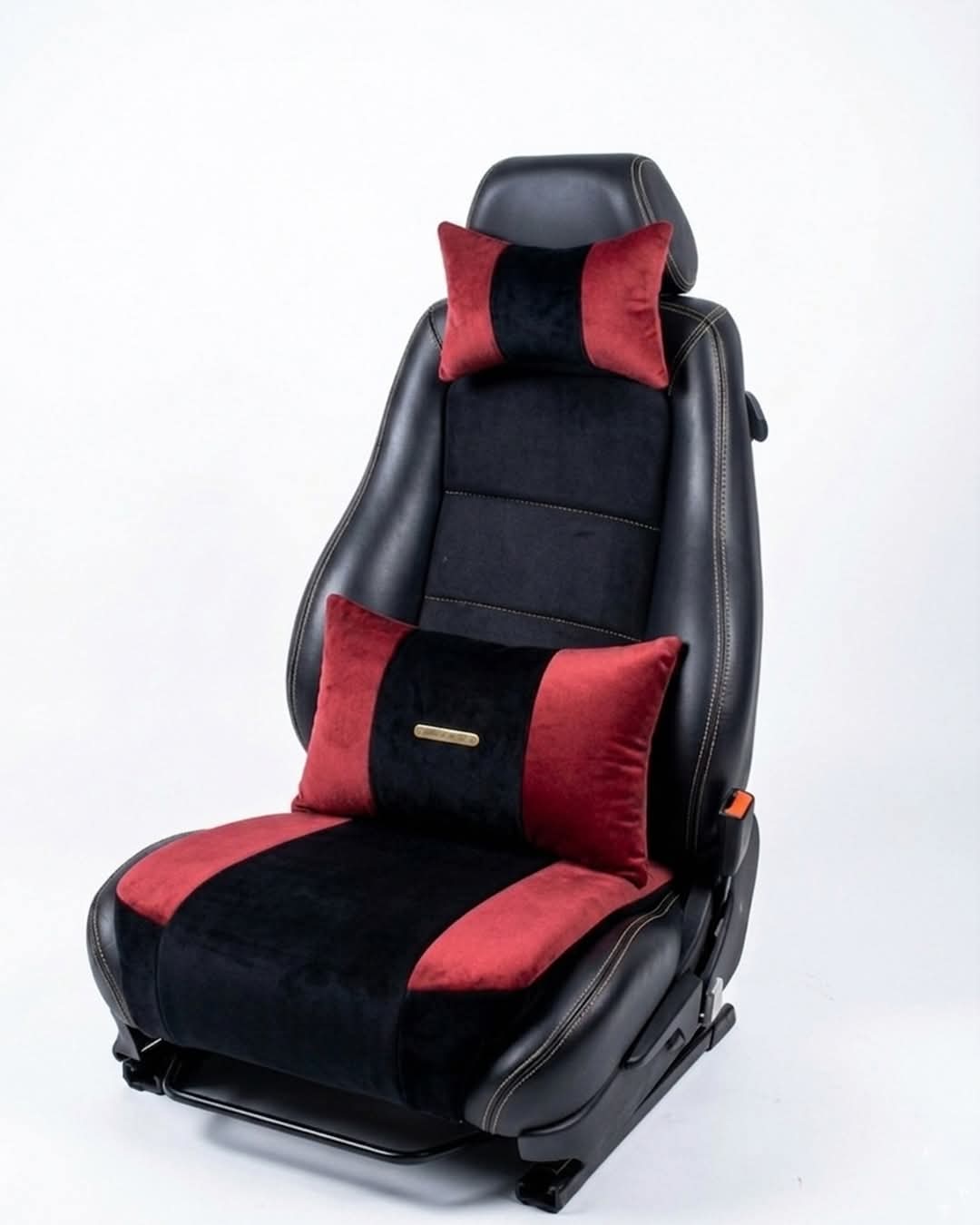Pack Drive : Assise + Coussin de Dos + Repose-Tête en rouge et noir