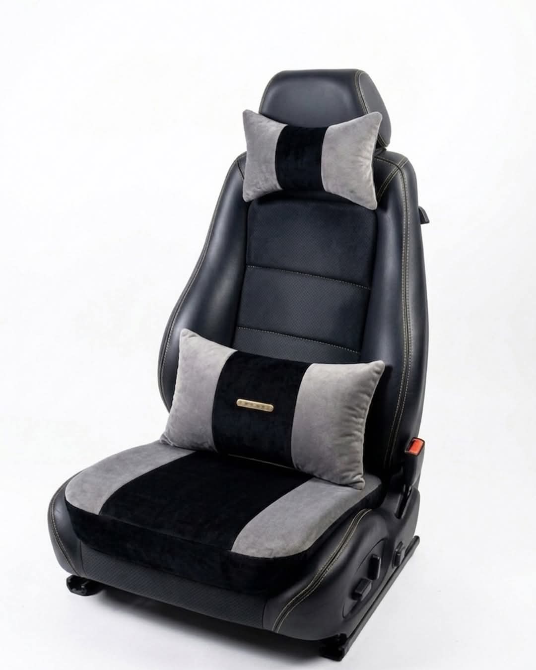 Pack Drive : Assise + Coussin de Dos + Repose-Tête en noir et gris