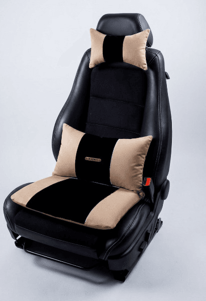 Pack Drive : Assise + Coussin de Dos + Repose-Tête en beige et noir